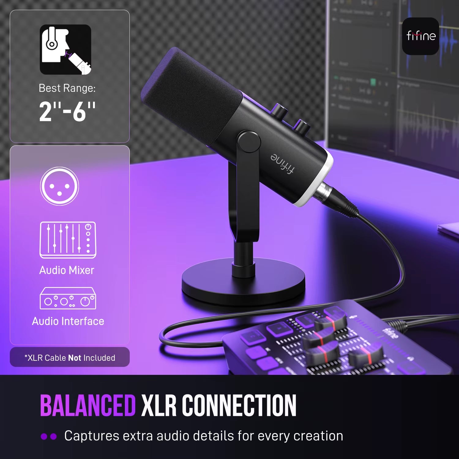 USB/XLR Dynamic Microphone with RGB Control/Headphone Jack/Mute,Mic for PC Gaming Recording Streaming Ampligame-Am8