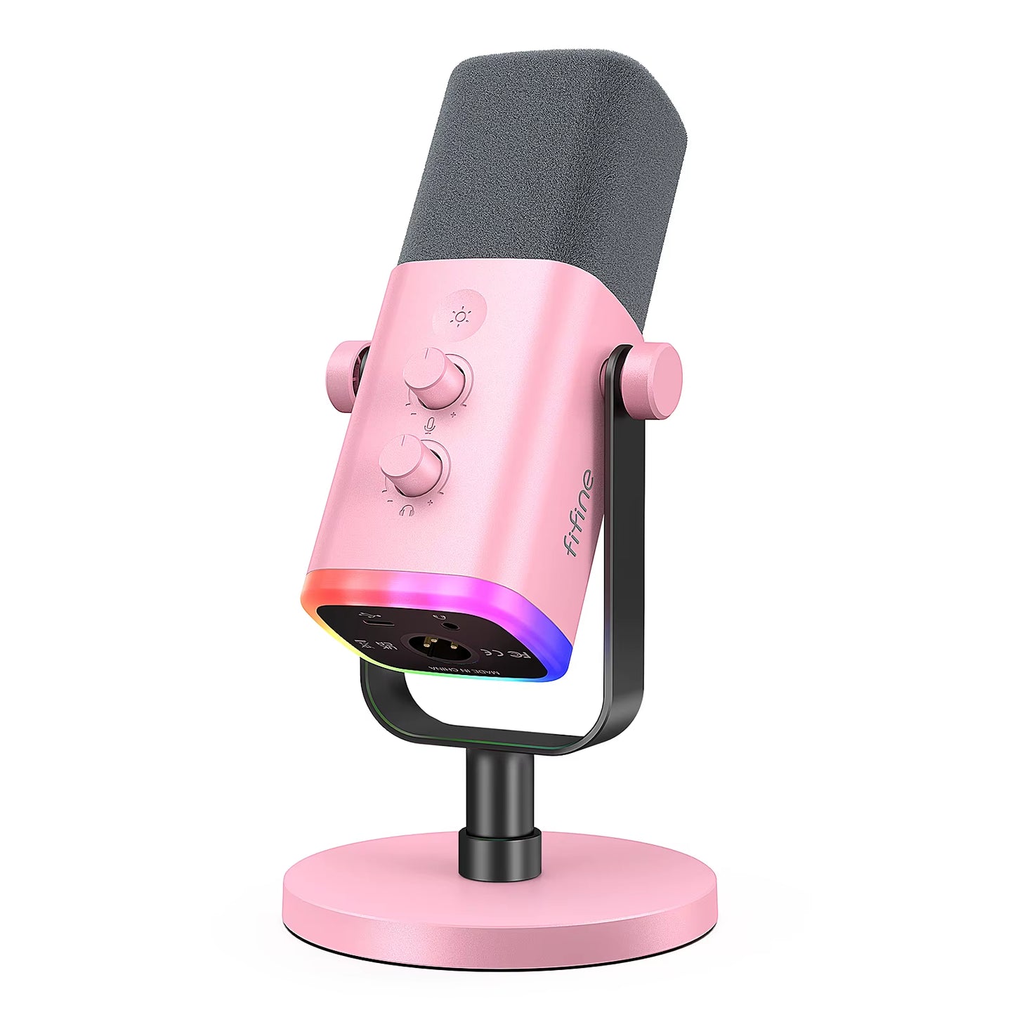 USB/XLR Dynamic Microphone with RGB Control/Headphone Jack/Mute,Mic for PC Gaming Recording Streaming Ampligame-Am8